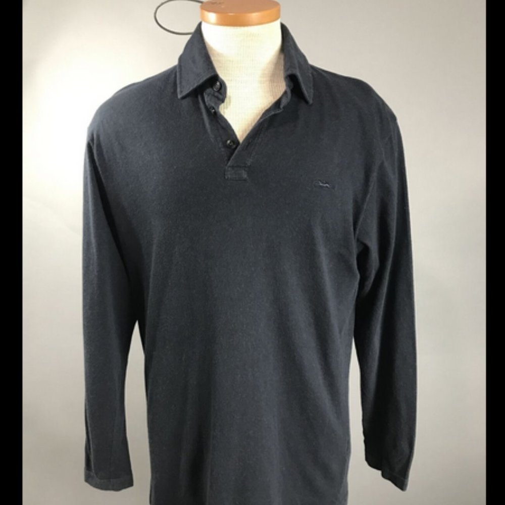 longchamp Paris Cashmere Long sleeve polo Medium Large Vtg Made In Italy